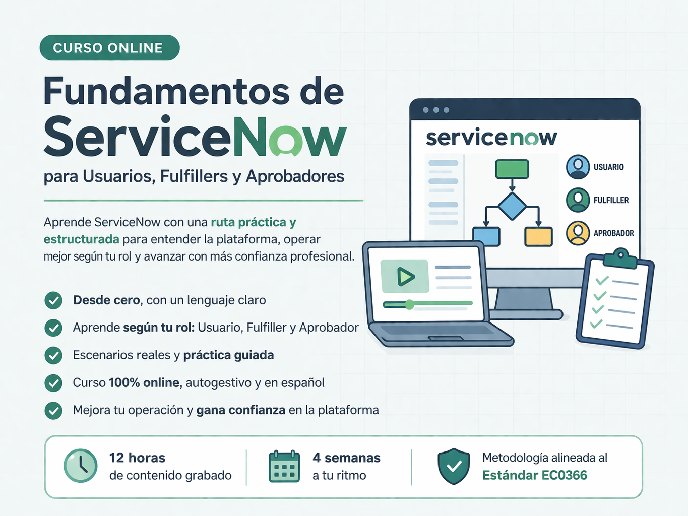 Curso Fundamentos de ServiceNow para Usuarios, Agentes & Aprobadores - Imagen 2